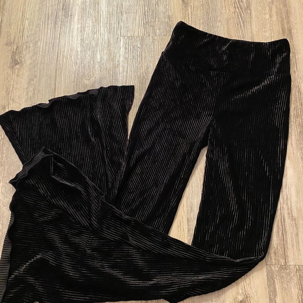 Urban Outfitters Black Fit and Flare Velvet Pants